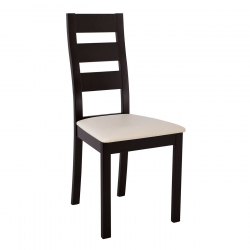 MILLER Καρέκλα Οξιά Σκούρο Καρυδί, PVC Εκρού  45x52x97cm