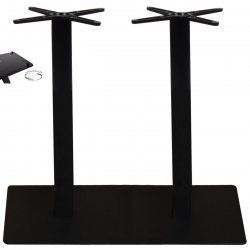 PRATO-R Βάση Τραπεζιού Μακρόστενη με ρεγουλατόρο Μέταλλο Βαφή Μαύρο (21,10kg)  70x40cm H.73cm