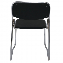 CAMPUS Καρέκλα Επισκέπτη Γραφείου, Στοιβαζόμενη Χρώμιο Μέταλλο, Soft Pu Μαύρο  51x49x78cm