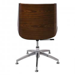 BF9860V Πολυθρόνα Επισκέπτη Μέταλλο Χρώμιο Καρυδί - Pu Μαύρο  65x66x82/90cm