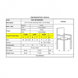 LIDO Πολυθρόνα Τραπεζαρίας Κήπου - Βεράντας Στοιβαζόμενη, PP Απόχρωση Tortora  58x57x81cm