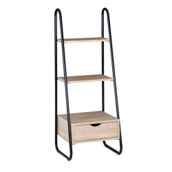 Ραφιέρα Μέταλλο Βαφή Μαύρο, Απόχρωση Σημύδας  44x37x114cm