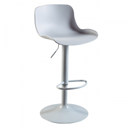 MOSS Σκαμπό BAR με Πλάτη, Μέταλλο Βαφή Άσπρο, PP Άσπρο, Ρύθμιση Ύψους, Περιστρεφόμενο  44x45x58/81-79/102cm