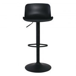 MOSS Σκαμπό BAR με Πλάτη, Μέταλλο Βαφή Μαύρο, PP Μαύρο, Ρύθμιση Ύψους, Περιστρεφόμενο  44x45x58/81-79/102cm