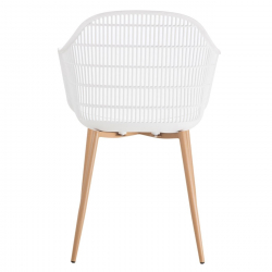 BERRY Πολυθρόνα Μέταλλο Βαφή Φυσικό, PP-UV Άσπρο  58x58x85cm