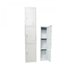 LOCKER 3 Θέσεων Μέταλλο Βαφή  Άσπρο  38x45x185cm