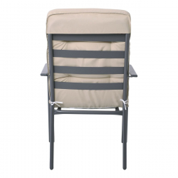 ASTOR Πολυθρόνα Κήπου - Βεράντας, Μέταλλο Βαφή Ανθρακί, Μαξιλάρι Μπεζ  60x77x104cm