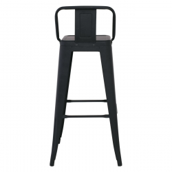 RELIX Σκαμπό Bar με Πλάτη, Μέταλλο Βαφή Μαύρο Εxtra Matte  44x44x76/94cm