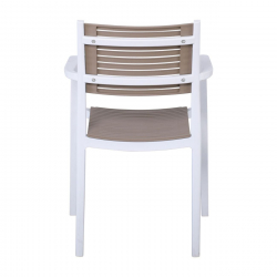 AKRON Πολυθρόνα PP-UV Άσπρο - Sand Beige  60x55x85cm