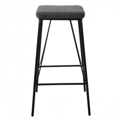 PANTON Σκαμπό BAR, Μέταλλο Βαφή Μαύρο, PU Απόχρωση Vintage Grey  43x43x76cm