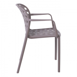 DENON Πολυθρόνα Στοιβαζόμενη PP-UV Καφέ Mocha  58x57x82cm