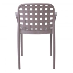 DENON Πολυθρόνα Στοιβαζόμενη PP-UV Καφέ Mocha  58x57x82cm