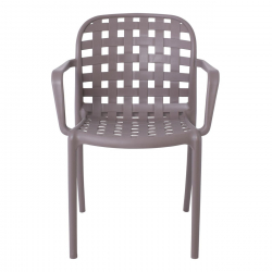 DENON Πολυθρόνα Στοιβαζόμενη PP-UV Καφέ Mocha  58x57x82cm