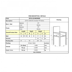 DENON Πολυθρόνα Στοιβαζόμενη PP-UV Καφέ Mocha  58x57x82cm