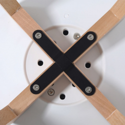 MARTIN Καρέκλα Τραπεζαρίας Κουζίνας, Metal Cross Ξύλο, PP Άσπρο, Αμοντάριστη Ταπετσαρία  48x56x82cm