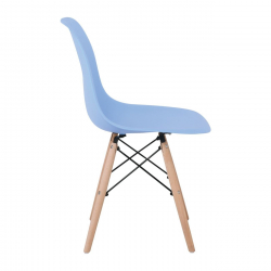 ART Wood Καρέκλα Τραπεζαρίας - Κουζίνας, Πόδια Οξιά, Κάθισμα PP Σιέλ - 1 Step K/D  46x52x82cm