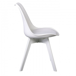 MARTIN-II Καρέκλα PP Άσπρο, Μονταρισμένη Ταπετσαρία  49x56x83cm