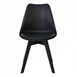 MARTIN-II Καρέκλα PP Μαύρη, Μονταρισμένη Ταπετσαρία  49x56x83cm