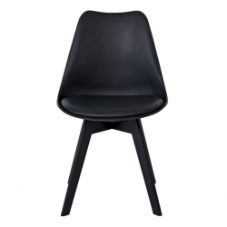 MARTIN-II Καρέκλα PP Μαύρη, Μονταρισμένη Ταπετσαρία  49x56x83cm