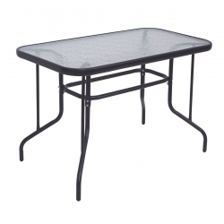 BALENO Τραπέζι Κήπου - Βεράντας, Μέταλλο Βαφή Ανθρακί, Γυαλί  110x60x71cm
