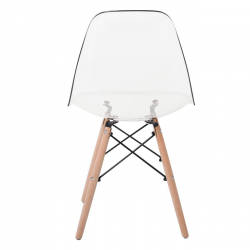 ART Wood Καρέκλα Τραπεζαρίας - Κουζίνας, Πόδια Οξιά, Κάθισμα PET Clear - 1 Step K/D  45x48x81cm