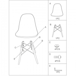 ART Wood Καρέκλα Τραπεζαρίας - Κουζίνας, Πόδια Οξιά, Κάθισμα PET Clear - 1 Step K/D  45x48x81cm