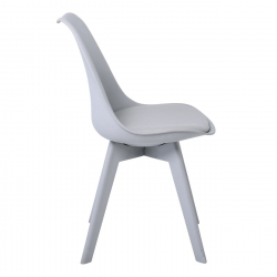 MARTIN-II Καρέκλα PP Γκρι, Μονταρισμένη Ταπετσαρία  49x56x83cm