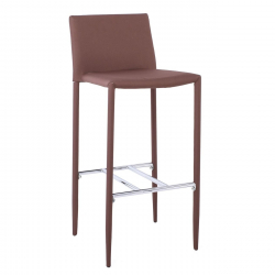 REGINA Σκαμπό BAR με Πλάτη, Ύφασμα Αδιάβροχο Καφέ  41x49x76/100cm