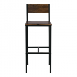 STAB Σκαμπό BAR με Πλάτη, Μέταλλο Βαφή Ανθρακί, Κάθισμα Απόχρωση Antique Brown  39x42x75/103cm