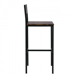 STAB Σκαμπό BAR με Πλάτη, Μέταλλο Βαφή Ανθρακί, Κάθισμα Απόχρωση Antique Brown  39x42x75/103cm