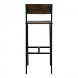STAB Σκαμπό BAR με Πλάτη, Μέταλλο Βαφή Ανθρακί, Κάθισμα Απόχρωση Antique Brown  39x42x75/103cm