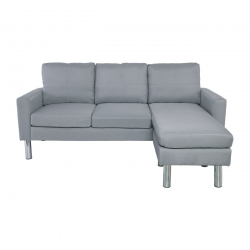 REVERSE Καναπές Σαλονιού Καθιστικού, Γωνία Αναστρέψιμος Ύφασμα Ανοιχτό Γκρι  197x131x74cm H.86cm