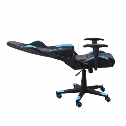 BF9150 Gaming Πολυθρόνα Γραφείου, Ανάκλιση Πλάτης έως 90°, Pu Μαύρο - Μπλε  67x69x124/134cm