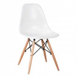 ART Wood Καρέκλα Τραπεζαρίας – Κουζίνας, Πόδια Οξιά, Κάθισμα PP Άσπρο - Πλήρως K/D  46x49x82cm