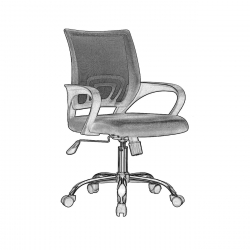 BF2101-F Πολυθρόνα Γραφείου με Ανάκλιση, Μέταλλο Χρώμιο Mesh Μωβ - Μαύρο  57x53x90/100cm