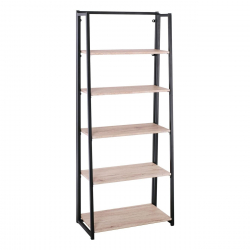 Ραφιέρα Πτυσσόμενη Μέταλλο Βαφή Μαύρο - Sonoma  64x32x153cm