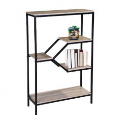 Ραφιέρα Μέταλλο Βαφή Μαύρο, Απόχρωση Sonoma  80x30x120cm