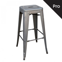 RELIX Σκαμπό Bar-Pro H.67cm, Στοιβαζόμενο, Μέταλλο Βαφή Metal με Διακοσμητική Σκουριά  43x43 H.67cm