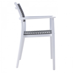 AKRON Πολυθρόνα PP-UV Άσπρο - Γκρι  60x55x85cm