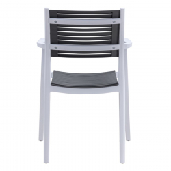 AKRON Πολυθρόνα PP-UV Άσπρο - Γκρι  60x55x85cm