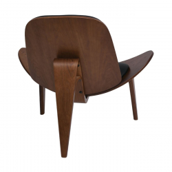 TAYLOR Πολυθρόνα Σαλονιού Καθιστικού Καρυδί, Pu Μαύρο  90x76x75cm