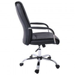 BF5100 Πολυθρόνα Διευθυντή Βάση Μέταλλο Χρώμιο - PU Μαύρο  60x70x104/114cm