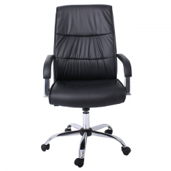 BF5100 Πολυθρόνα Διευθυντή Βάση Μέταλλο Χρώμιο - PU Μαύρο  60x70x104/114cm