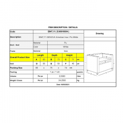 GENOVA Πολυθρόνα Σαλονιού Καθιστικού, Ιnox - Pu Άσπρο  83x73x71cm