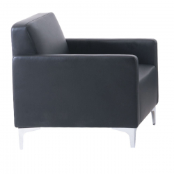 STYLE Πολυθρόνα Σαλονιού Καθιστικού, Pu Μαύρο  64x71x72cm