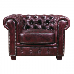 CHESTERFIELD Birmingham Πολυθρόνα Σαλονιού Καθιστικού, Δέρμα Antique Red  103x92x72cm