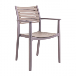 AKRON Πολυθρόνα PP-UV Sand Beige - Tortora  60x55x85cm