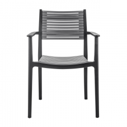 AKRON Πολυθρόνα PP-UV Μαύρο - Γκρι  60x55x85cm