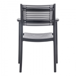 AKRON Πολυθρόνα PP-UV Μαύρο - Γκρι  60x55x85cm