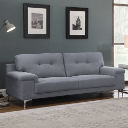 NOTE Kαναπές Σαλονιού - Καθιστικού 3Θέσιος, Ύφασμα Μπλε - Γκρι  211x89x85cm